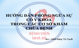 HƯỚNG DẪN PHÒNG NGỪA SỰ CỐ Y KHOA TRONG CÁC CƠ SỞ KHÁM CHỮA BỆNH